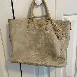 Cream colored authentic Prada tote
